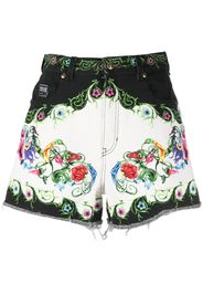 Versace Jeans Couture Shorts mit Barock-Print - Weiß