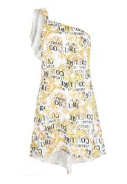 Versace Jeans Couture logo-print one-shoulder dress - Weiß