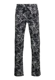 Versace Jeans Couture logo-print straight-leg jeans - Schwarz