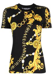 Versace Jeans Couture T-Shirt mit Barock-Print - Schwarz