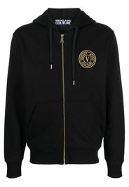 Versace Jeans Couture Kapuzenjacke mit Logo-Stickerei - Schwarz