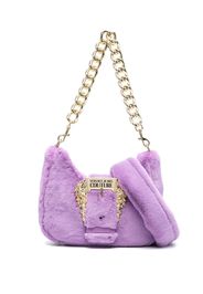 Versace Jeans Couture Baroque-buckle faux-fur shoulder bag - Violett