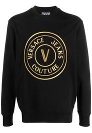 Versace Jeans Couture Sweatshirt mit Logo-Stickerei - Schwarz