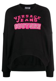 Versace Jeans Couture crystal-embellished logo-print sweatshirt - Schwarz