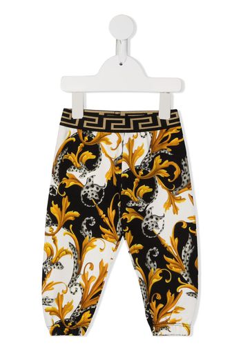 Versace Kids Leggings mit barockem Print - Schwarz