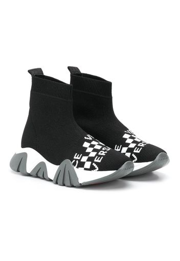 Versace Kids Sock-Sneakers mit Intarsien-Logo - Schwarz