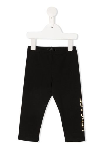 Versace Kids Leggings mit Logo-Print - Schwarz