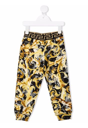 Versace Kids Jogginghose mit Barock-Print - Schwarz