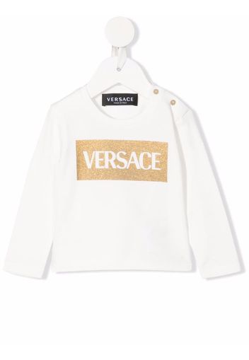 Versace Kids Sweatshirt mit Logo-Print - Weiß