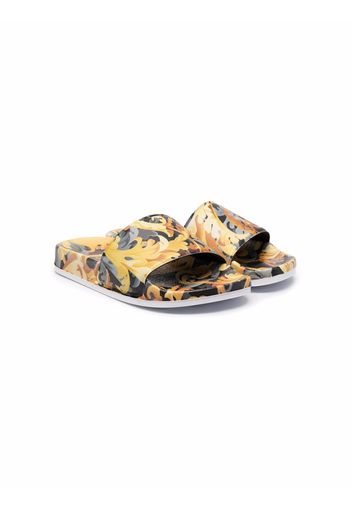 Versace Kids Pantoletten mit Barock-Print - Gold