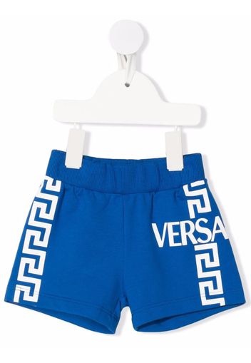 Versace Kids Shorts mit Logo-Print - Blau