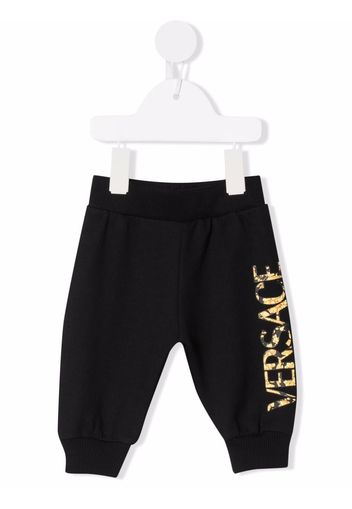 Versace Kids Jogginghose mit Logo-Print - Schwarz