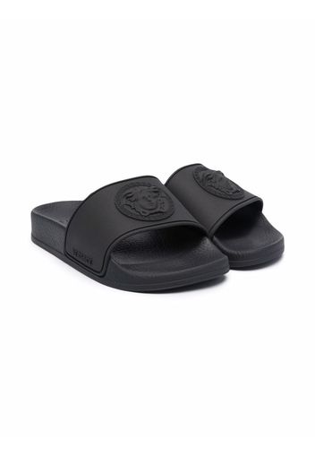 Versace Kids Flip-Flops mit Medusa - Schwarz