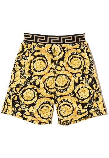 Versace Kids Shorts mit Barocco-Print - Schwarz