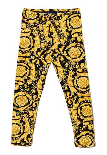 Versace Kids Leggings mit Barocco-Print - Schwarz