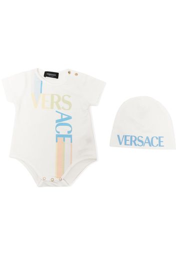 Versace Kids logo-print cotton romper - Weiß