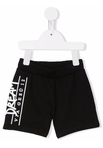 Versace Kids Shorts mit Logo-Print - Schwarz