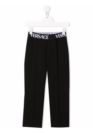 Versace Kids Medusa waist-logo trousers - Schwarz