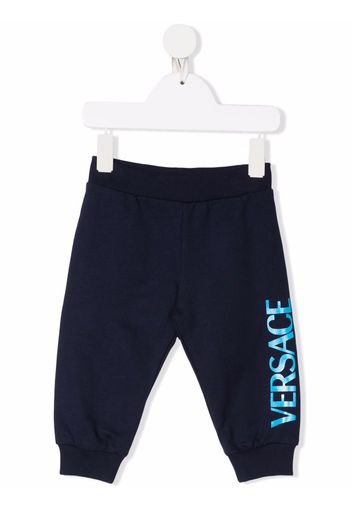 Versace Kids logo-print track pants - Blau