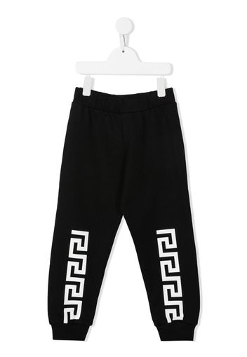 Versace Kids Jogginghose mit Greca-Print - Schwarz