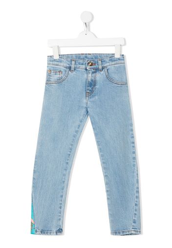 Versace Kids Barocco patchwork straight-leg jeans - Blau
