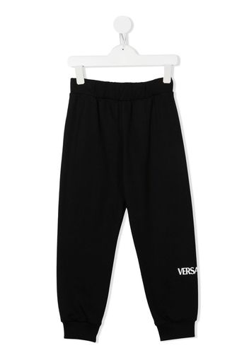 Versace Kids logo-print cotton track pants - Schwarz