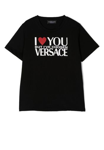 Versace Kids I Love You print T-shirt - Schwarz