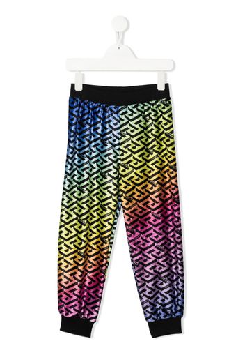 Versace Kids La Greca-print track pants - Blau