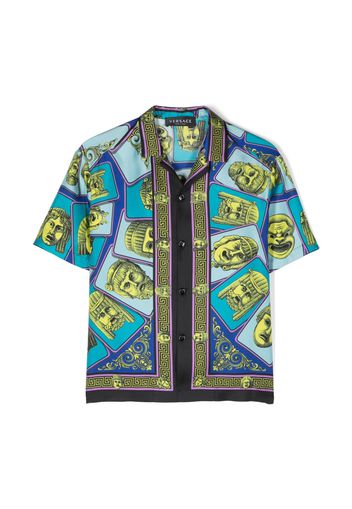 Versace Kids baroque-print short-sleeved shirt - Grün