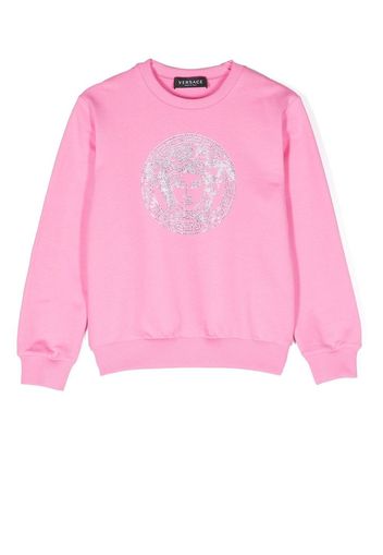 Versace Kids Medusa Sweatshirt mit Kristallen - Rosa