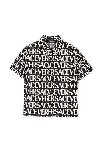 Versace Kids On Repeat logo-print shirt - Schwarz