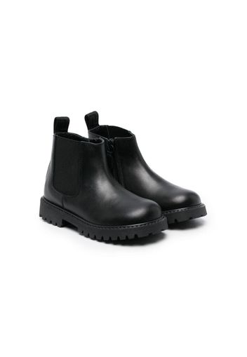 Versace Kids round-toe leather ankle boots - Schwarz