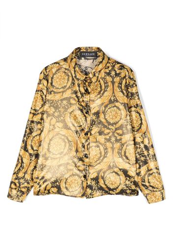 Versace Kids Barocco-print long-sleeve shirt - Gold