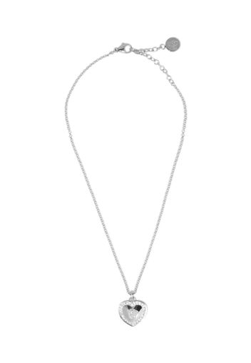 Versace Kids crystal-embellished heart-pendant necklace - Silber