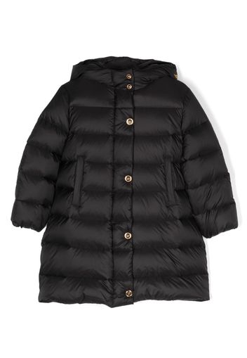 Versace Kids logo-patch hooded padded coat - Schwarz