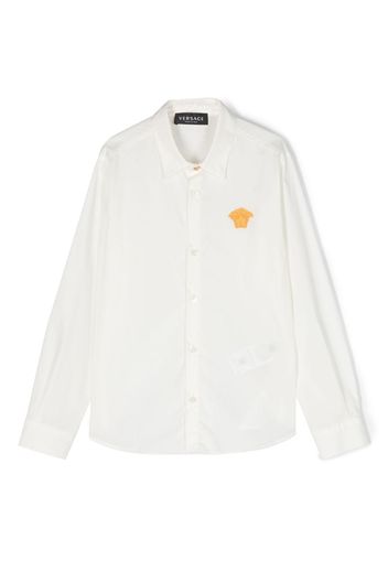 Versace Kids Medusa-embroidered cotton shirt - Weiß