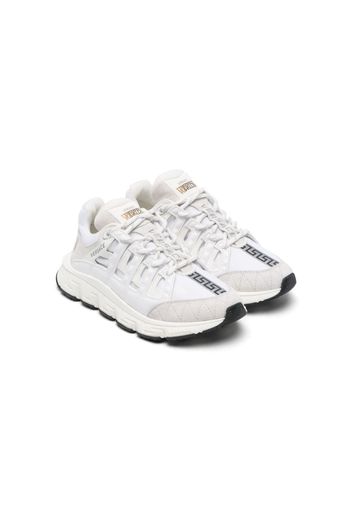 Versace Kids Greca lace-up sneakers - Weiß