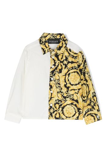 Versace Kids Barocco-print cotton shirt - Weiß