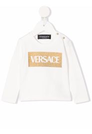 Versace Kids Sweatshirt mit Logo-Print - Weiß