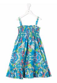 Versace Kids paisley-print flared dress - Blau