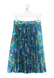 Versace Kids floral pleated skirt - Blau