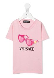 Versace Kids sunglasses-print cotton T-shirt - Rosa