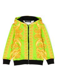 Versace Kids baroque-print hooded jacket - Grün