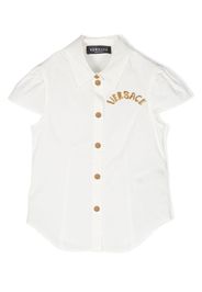 Versace Kids logo-embroidered cotton shirt - Weiß