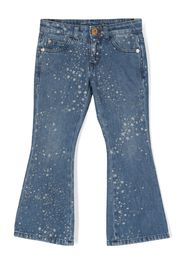 Versace Kids star-print flared denim trousers - Blau