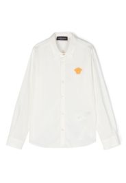 Versace Kids Medusa-embroidered cotton shirt - Weiß