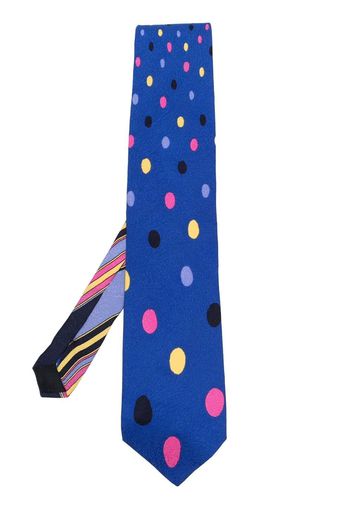 Versace Pre-Owned 1990s polka-dot silk tie - Blau