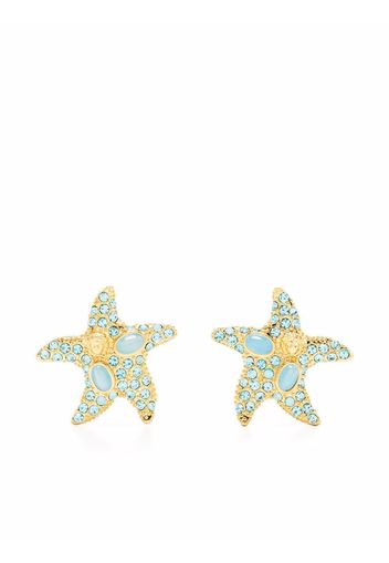 Versace Pre-Owned 1990s pre-owned rhinestone-embellished star earrings - Gold
