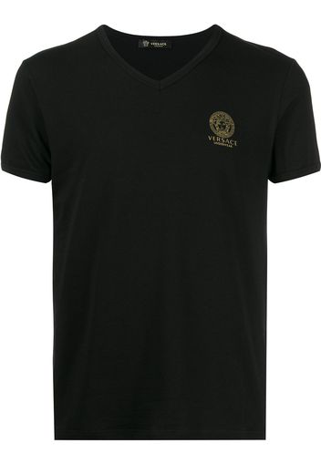 Versace T-Shirt mit Logo-Print - Schwarz