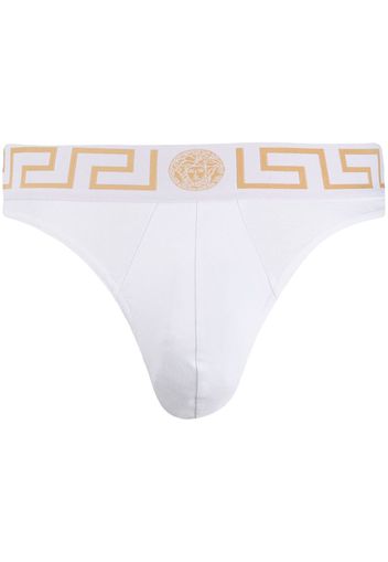 Versace Slip mit Greca-Bund - Weiß